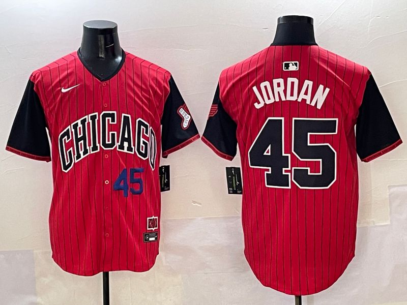 Men Chicago White Sox #45 Jordan Red Stripe Joint Name 2025 Nike MLB Jersey style 3